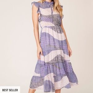 BB Dakota ALL MIXED UP MIDI DRESS, Sz 6 NEW